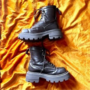 • EYTYS square toe leather combat boots (PLEASE READ DESCRIPTION)